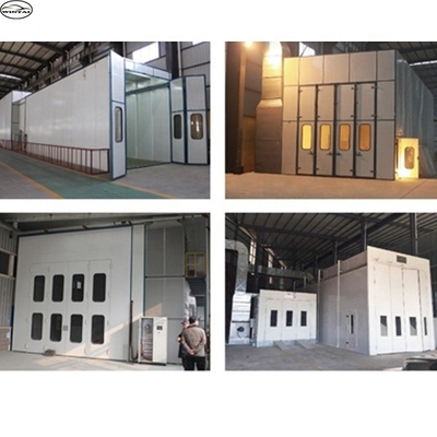 220V Industrial Car Spray Booth Dengan Fiberglass Floor Filter Dan Exhaust Fan