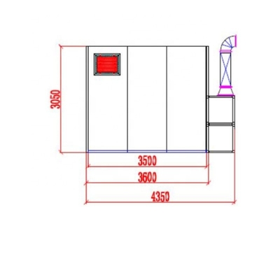 220V 1 Phrase Metal Car Paint Room 3.05m Tinggi Dengan 8 Pcs Sistem Pencahayaan