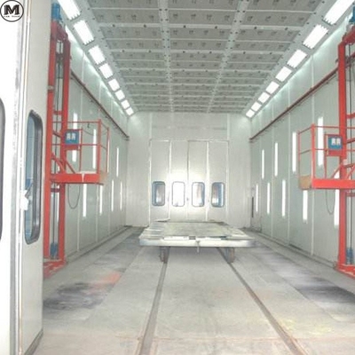 Ruang cat truk Bus Spray Booth dengan 2 set kipas asupan 11KW dan sumber pemanasan LPG