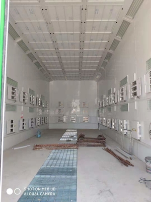 Outdoor LED Bus Industrial Spray Paint Booth Dengan 2 Set Penggemar Eksos 7,5KW