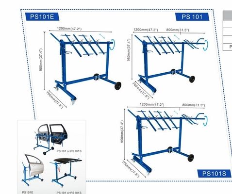 Stabilitas Tinggi Multi Angle Auto Paint Rack Removable Dengan Kapasitas 34kg