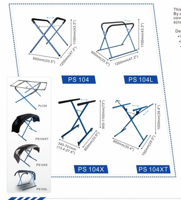 120*40*10cm Lipat Bumper Cat Stand 8kg Biru Auto Body Panel Stand