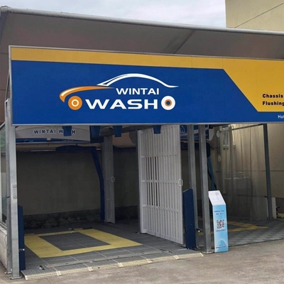 Blue Full Automatic Touchless Car Wash System WT390 380V Operasi Keamanan