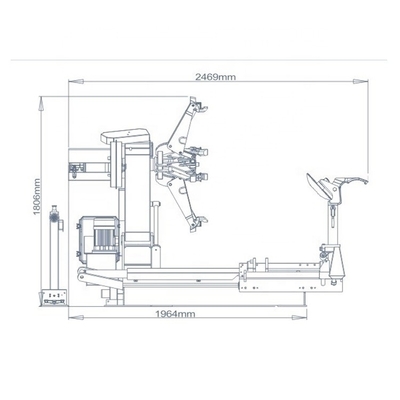 2300mm Diameter Semi truk ban penukar 3KW Daya Motor 380V 60HZ