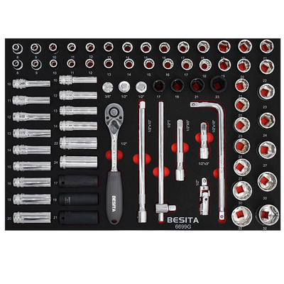 365pcs Tool Set Trolley 7 Laci Trolley bergerak untuk ruang garasi hemat