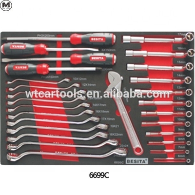 400pcs Garage Tool Trolley Set Kapasitas Besar Dengan 8 laci 5pcs Roda