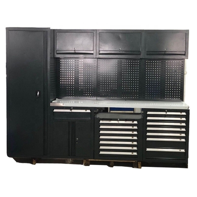 Lemari kerja garasi berukuran besar hitam W2400 D610 H40mm