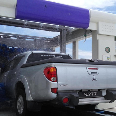 Mesin cuci mobil terowongan penuh otomatis Mesin cuci mobil tekanan tinggi 10 sikat Sistem cuci mobil rollover Sistem kontrol PLC Peralatan cuci mobil otomatis