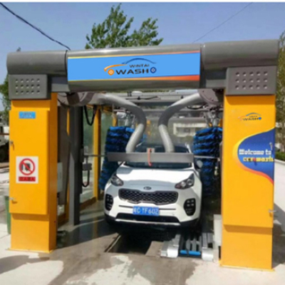 Mesin cuci mobil terowongan penuh otomatis Mesin cuci mobil tekanan tinggi 10 sikat Sistem cuci mobil rollover Sistem kontrol PLC