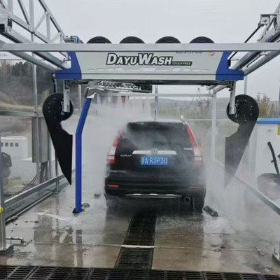 Peralatan cuci mobil tanpa sentuh dengan 6 pengering dan 8m Lx5mm Rail Size Touch Free Automatic Car Wash Water Reclamation System