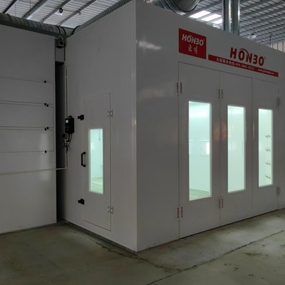 Mesin Pengecatan Mobil Otomatis CE Disetujui Bilik Semprot Mobil Dengan Kipas Tipe Eropa Bilik Cat Otomotif Luar Ruangan