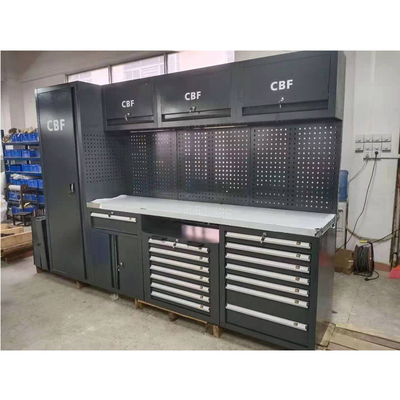 Mobil Besar Baru Hitam Garasi Workbench / untuk Workshop Steel Kombinasi Alat Kabinet