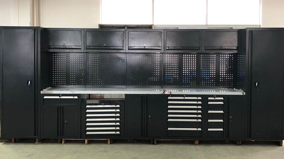 Mobil Besar Baru Hitam Garasi Workbench / untuk Workshop Steel Kombinasi Alat Kabinet