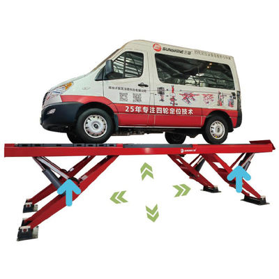 Lift Mobil Gunting Vertikal Berbentuk-Y untuk Pengangkatan Penyelarasan Roda Tugas Berat Kapasitas Angkat 11 silinder 5500kg