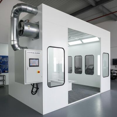 Booth Semprot Mobil Profesional dengan G10 Diesel Burner Digital Control Panel dan Kipas Eksos Efisiensi Tinggi untuk Cat Otomotif