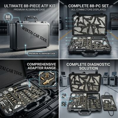88-Piece Ultimate ATF Adapter Kit Full Coverage Transmission Fluid Service System dengan Alat Diagnostik